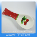 Creative strawberry figurine ceramic spoon holder
